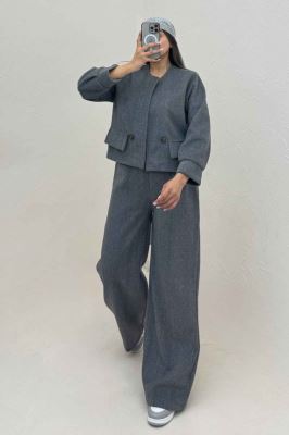 کت و شلوار جیب نما موهر آستردار