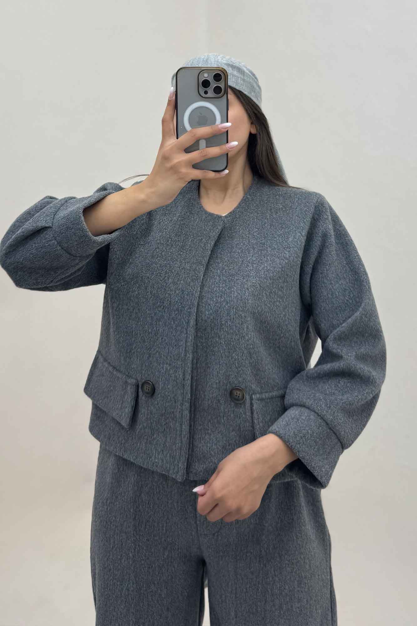 کت و شلوار جیب نما موهر آستردار