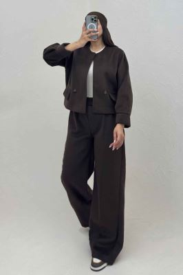 کت و شلوار جیب نما موهر آستردار