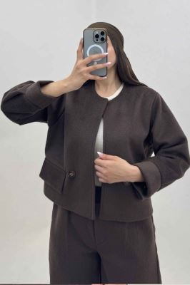 کت و شلوار جیب نما موهر آستردار