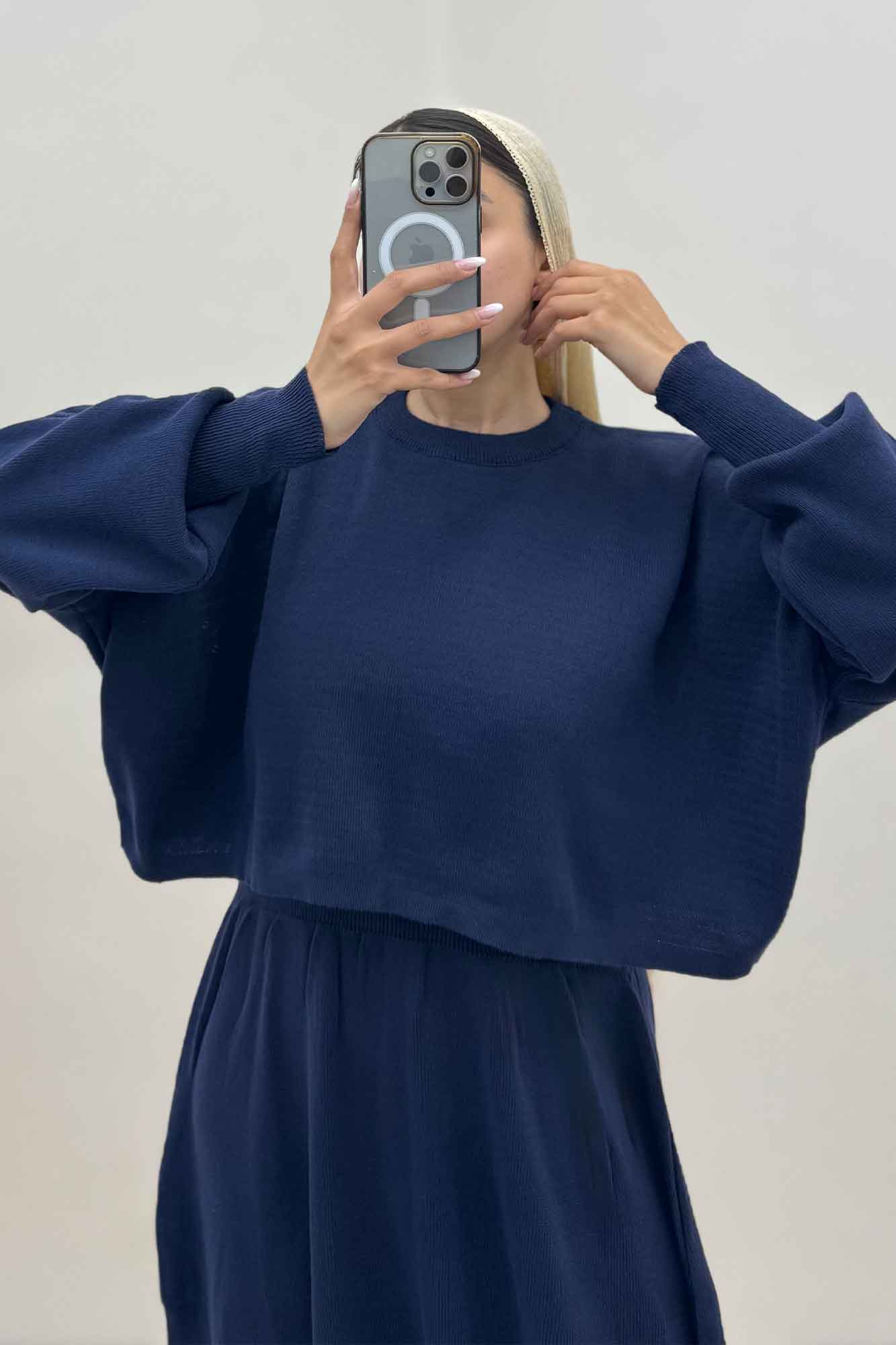 ست بافت اورال دامنی بلند و رویه