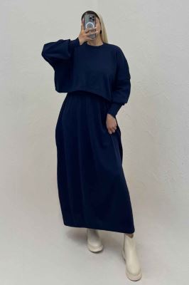 ست بافت اورال دامنی بلند و رویه