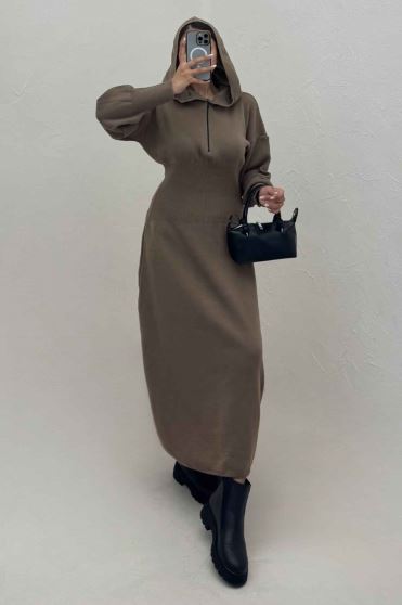 کفتان بلند بافت کمرگنی کلاهدار