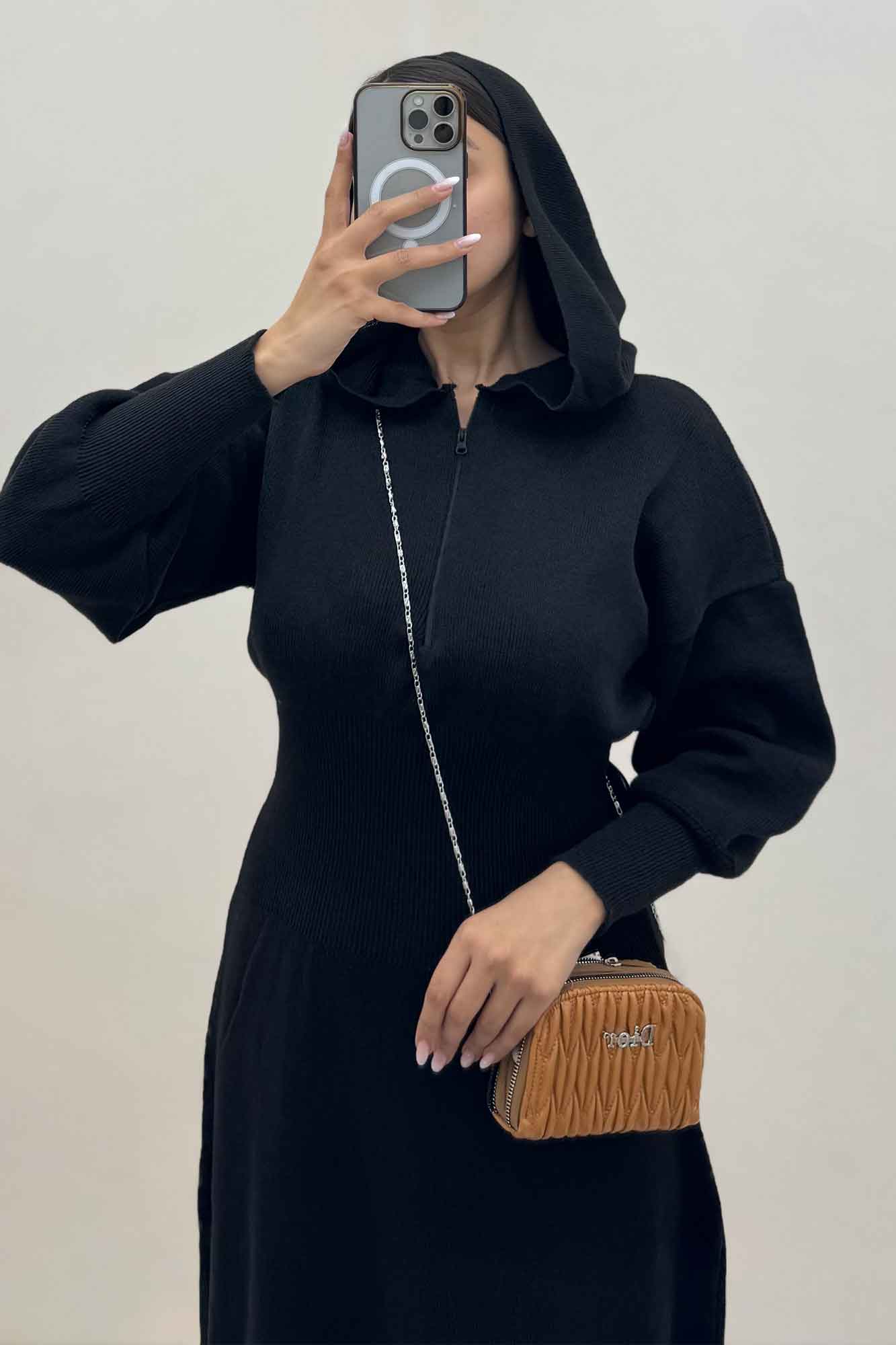 کفتان بلند بافت کمرگنی کلاهدار