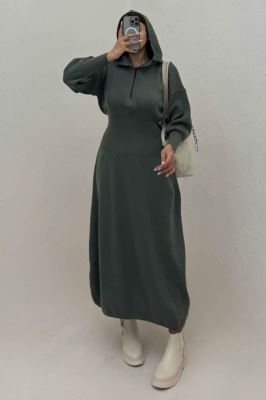 کفتان بلند بافت کمرگنی کلاهدار