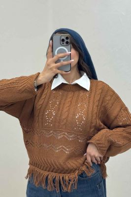 بلوز بافت طرحدار پایین ریش 1015