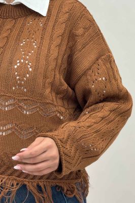 بلوز بافت طرحدار پایین ریش 1015