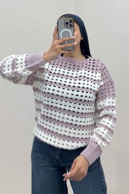 بلوز بافت دو رنگ کد 442