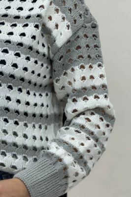 بلوز بافت دو رنگ کد 442