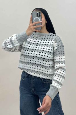 بلوز بافت دو رنگ کد 442