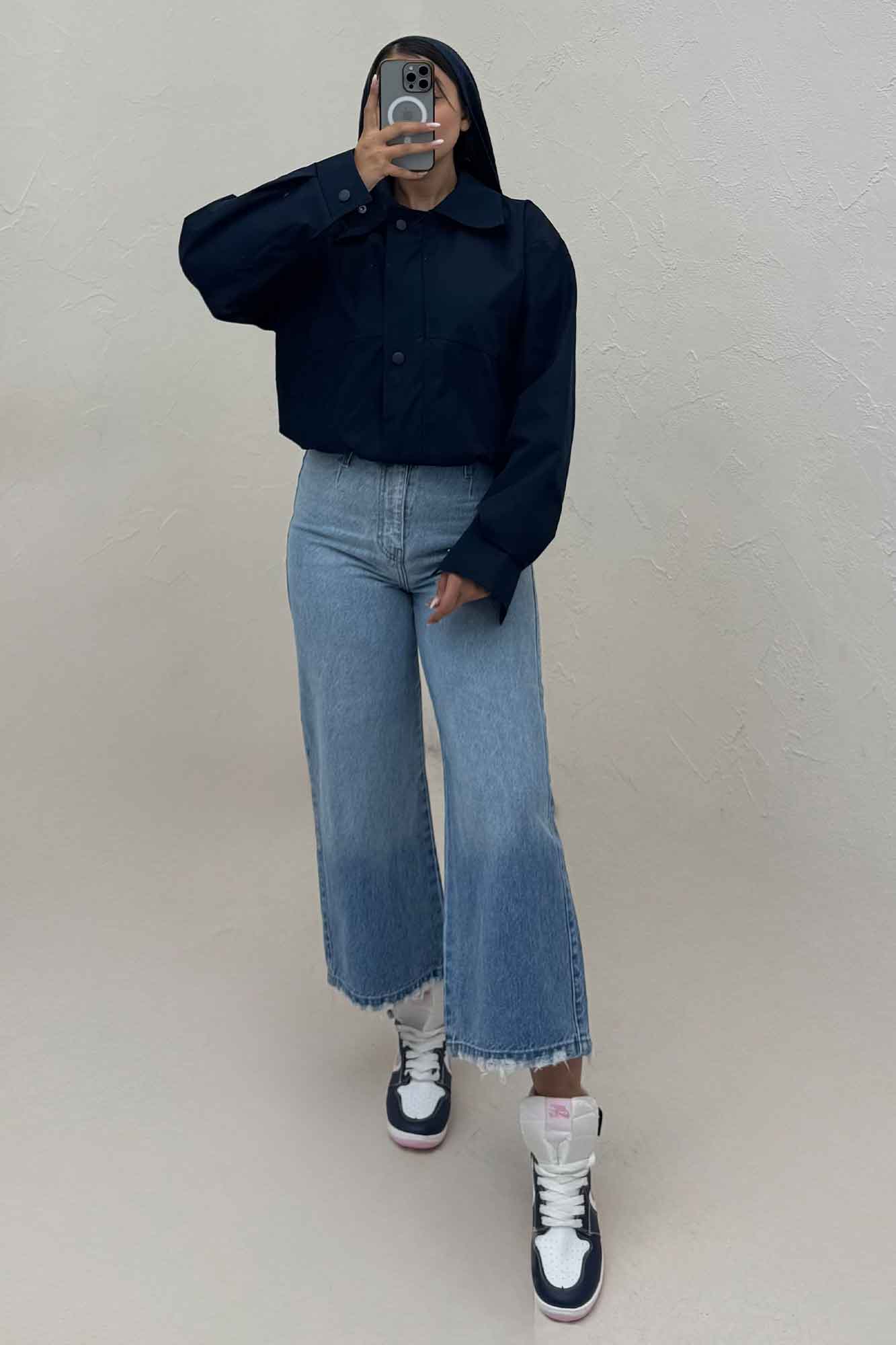 بامبر کتان کاپرا زیپ دکمه کد 443