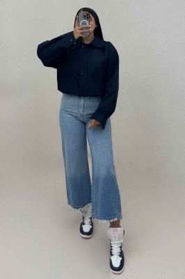 بامبر کتان کاپرا زیپ دکمه کد 443