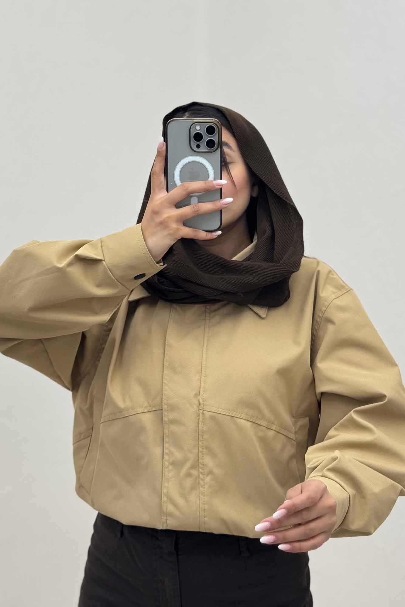 بامبر کتان کاپرا زیپ دکمه کد 443