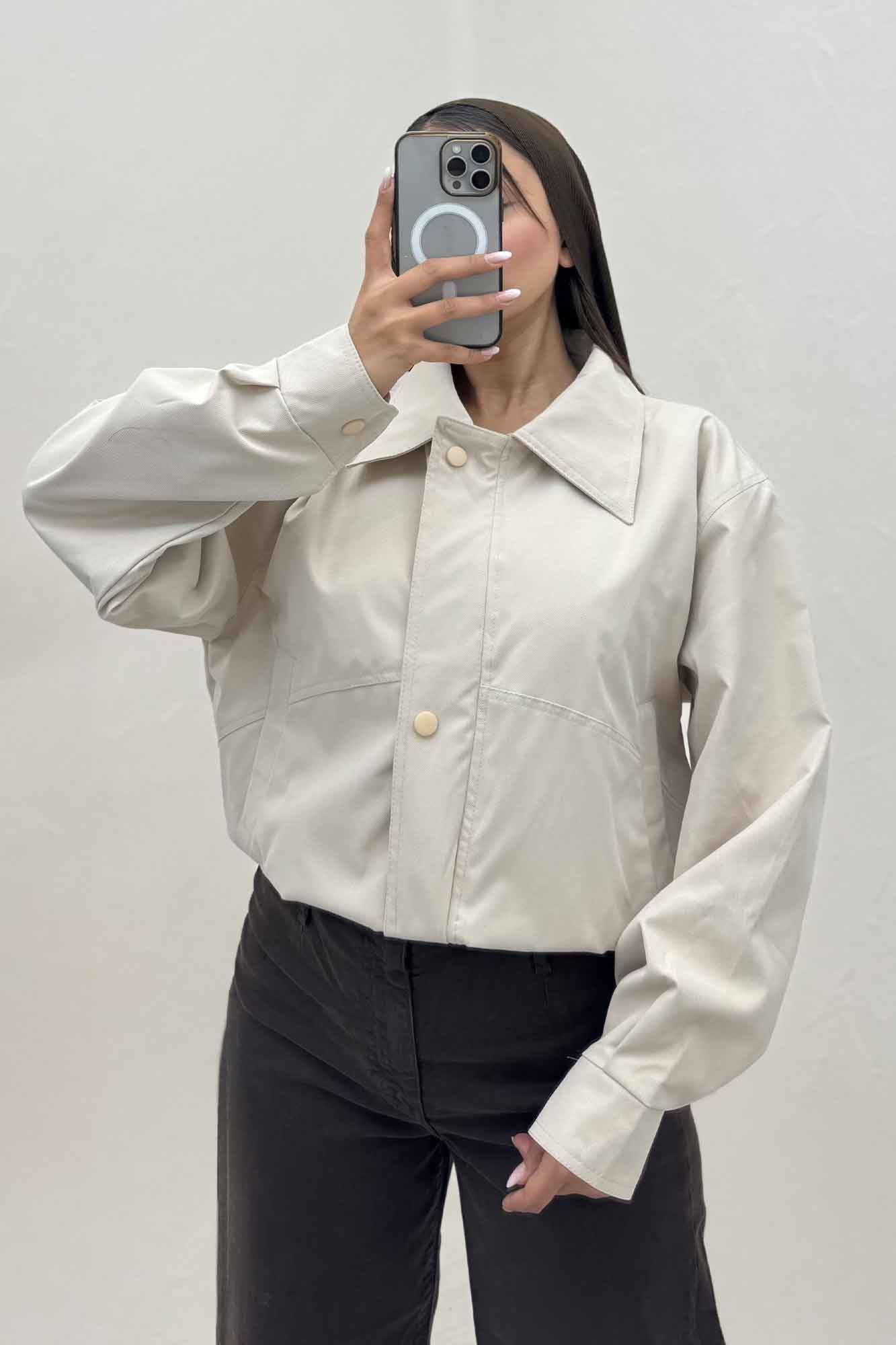 بامبر کتان کاپرا زیپ دکمه کد 443