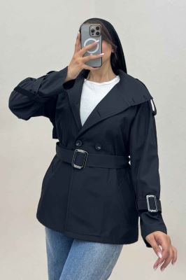 کت سانتانا یقه ایستاده آستین سگک