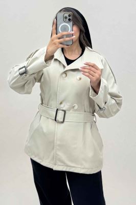 کت سانتانا یقه ایستاده آستین سگک