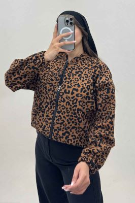 بامبر جکت کتان پلنگی کد 1146