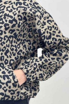 بامبر جکت کتان پلنگی کد 1146