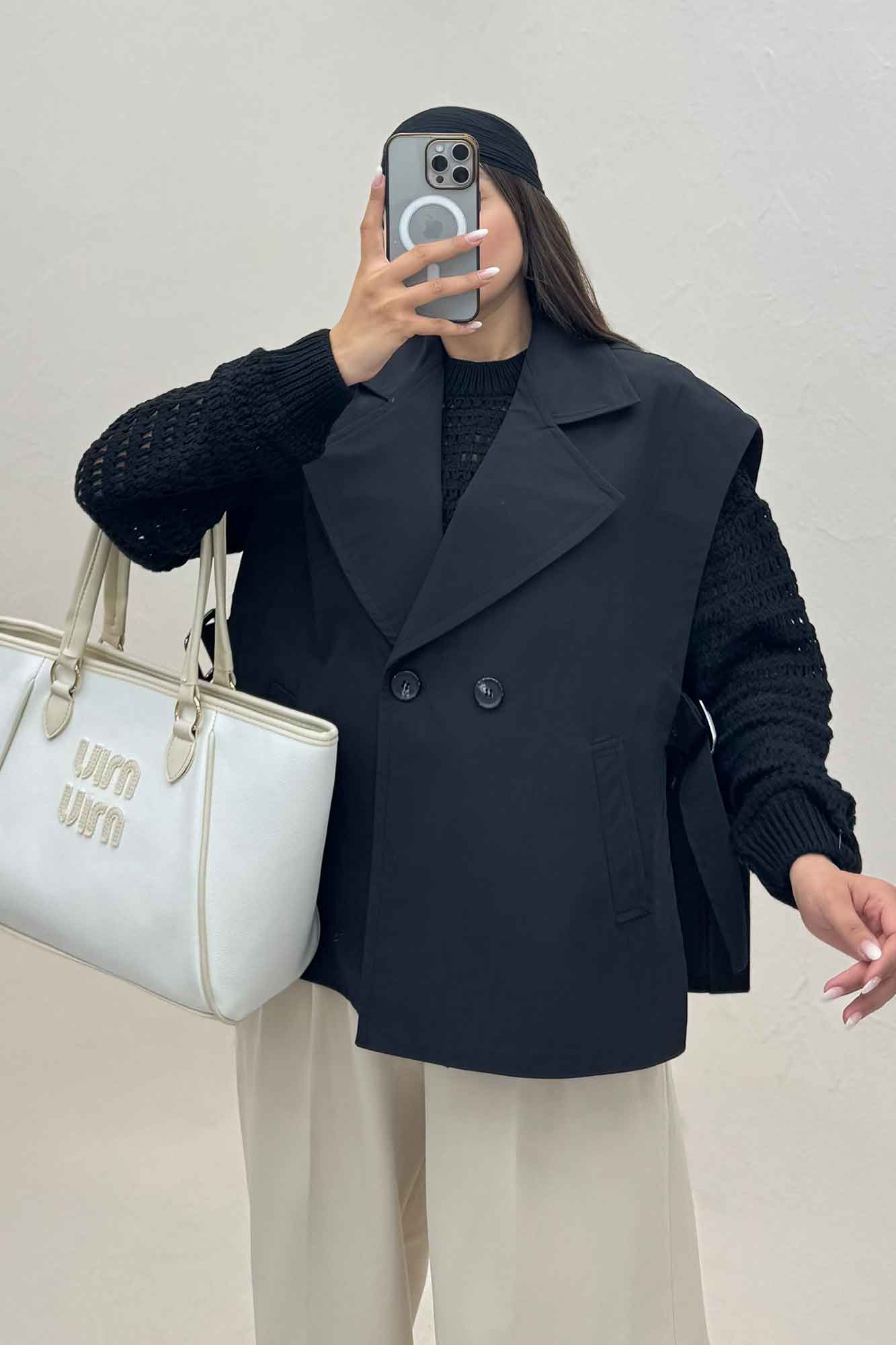 وست کتان زارا بغل باز