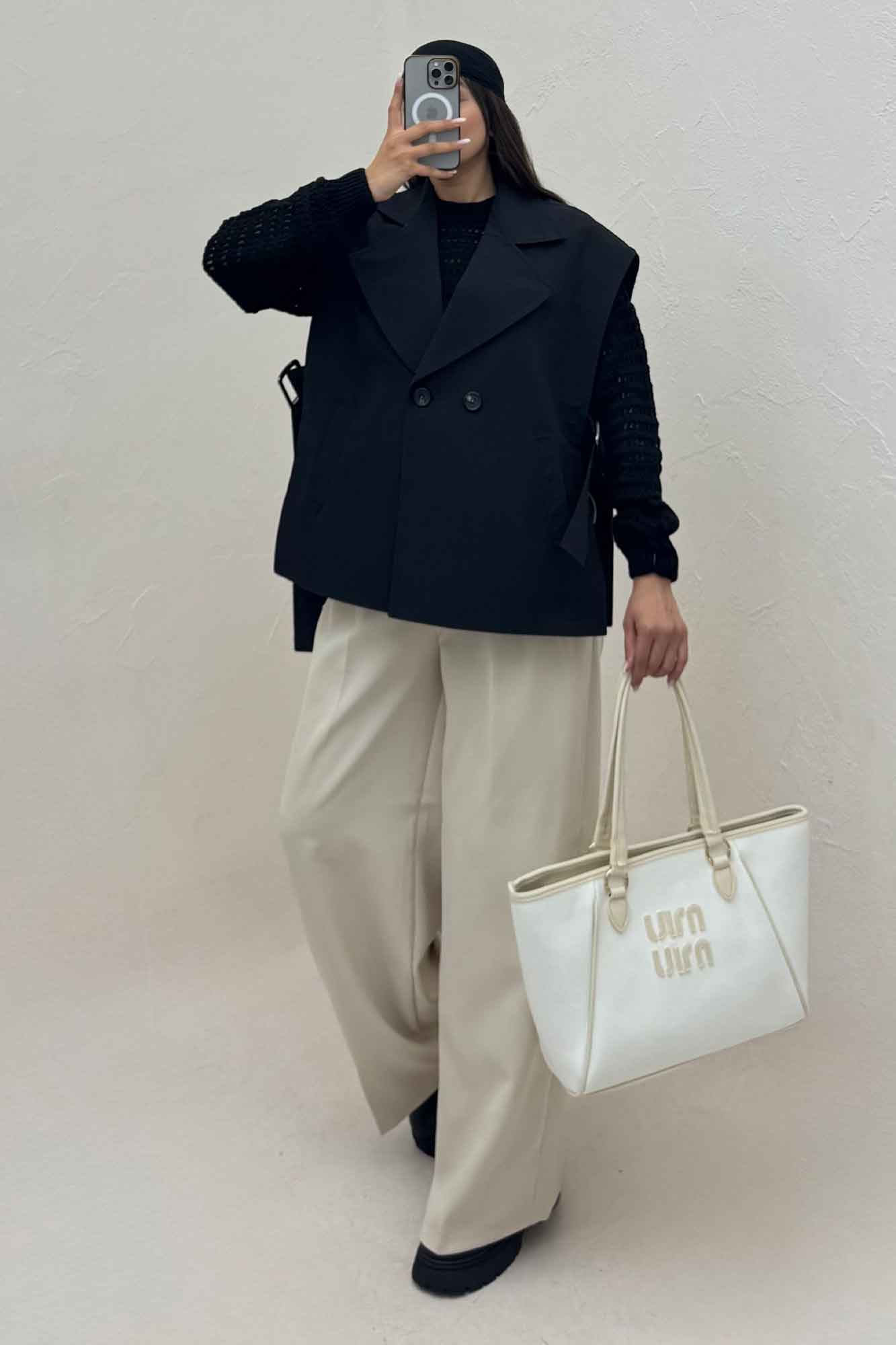 وست کتان زارا بغل باز