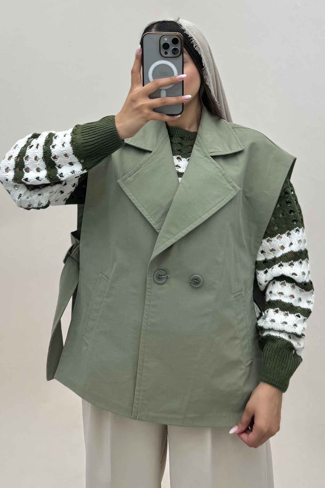 وست کتان زارا بغل باز