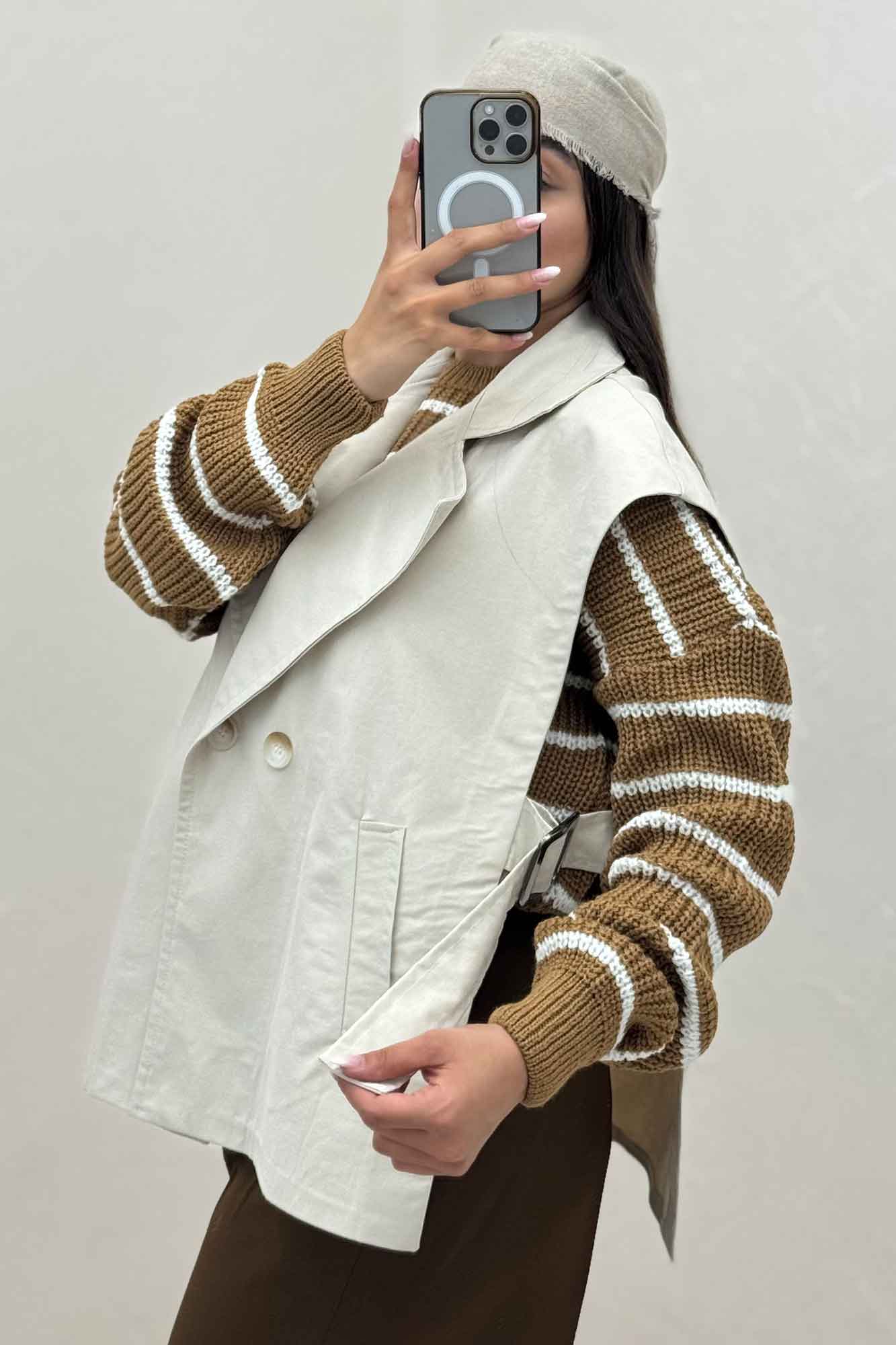 وست کتان زارا بغل باز