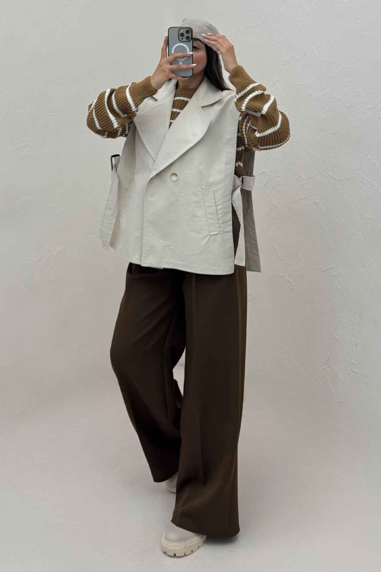 وست کتان زارا بغل باز