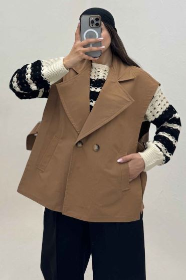 وست کتان زارا بغل باز