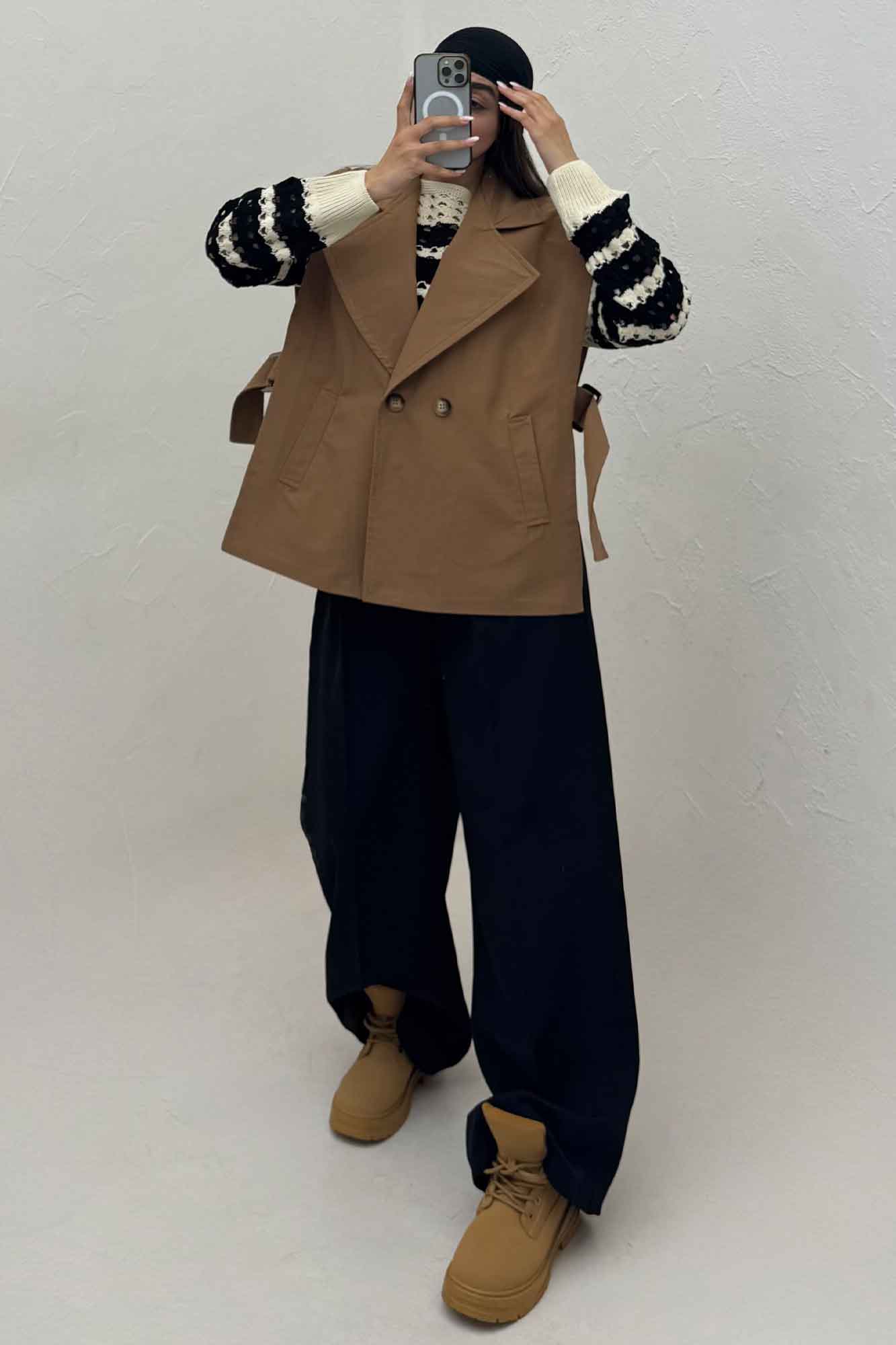 وست کتان زارا بغل باز