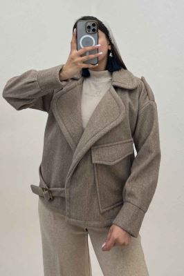 کت فوتر کشمیر پایین سگک تک جیب