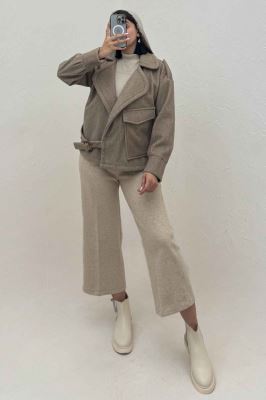 کت فوتر کشمیر پایین سگک تک جیب