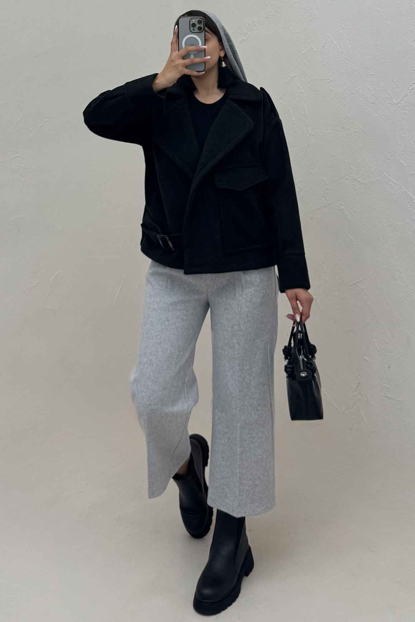 کت فوتر کشمیر پایین سگک تک جیب