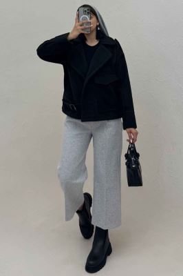 کت فوتر کشمیر پایین سگک تک جیب