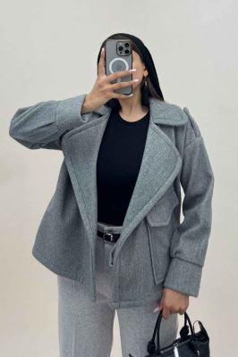 کت فوتر کشمیر پایین سگک تک جیب