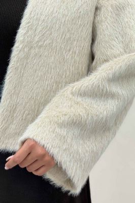 کت خز کوتاه آستردار