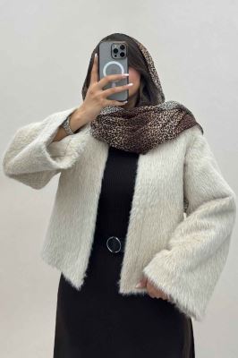 کت خز کوتاه آستردار