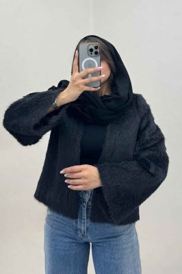 کت خز کوتاه آستردار