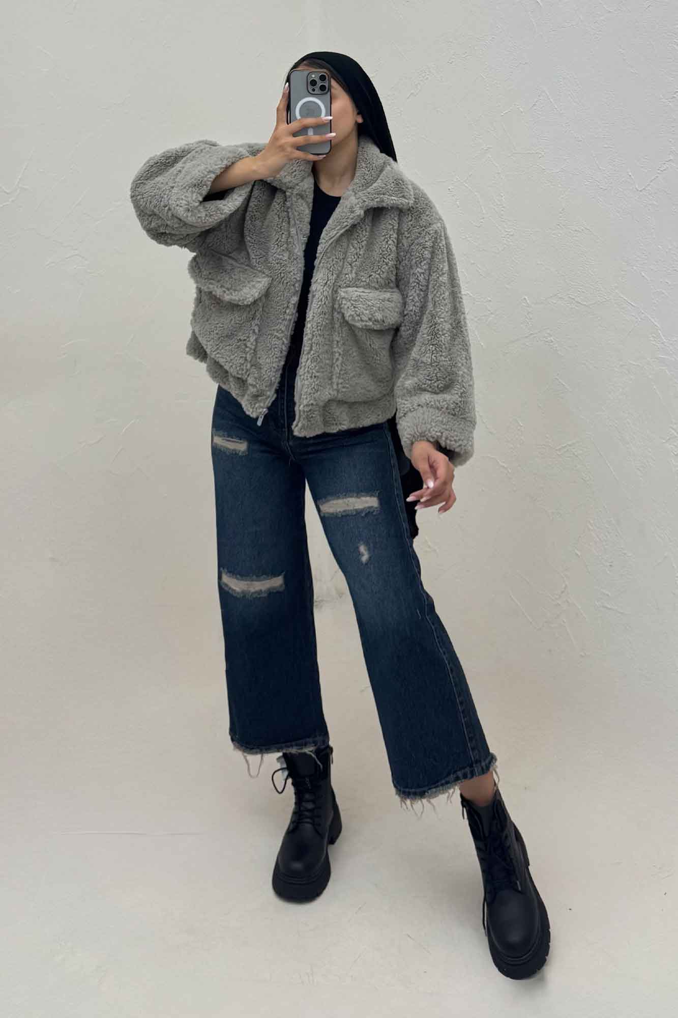 کت پوست دو جیب کد 447