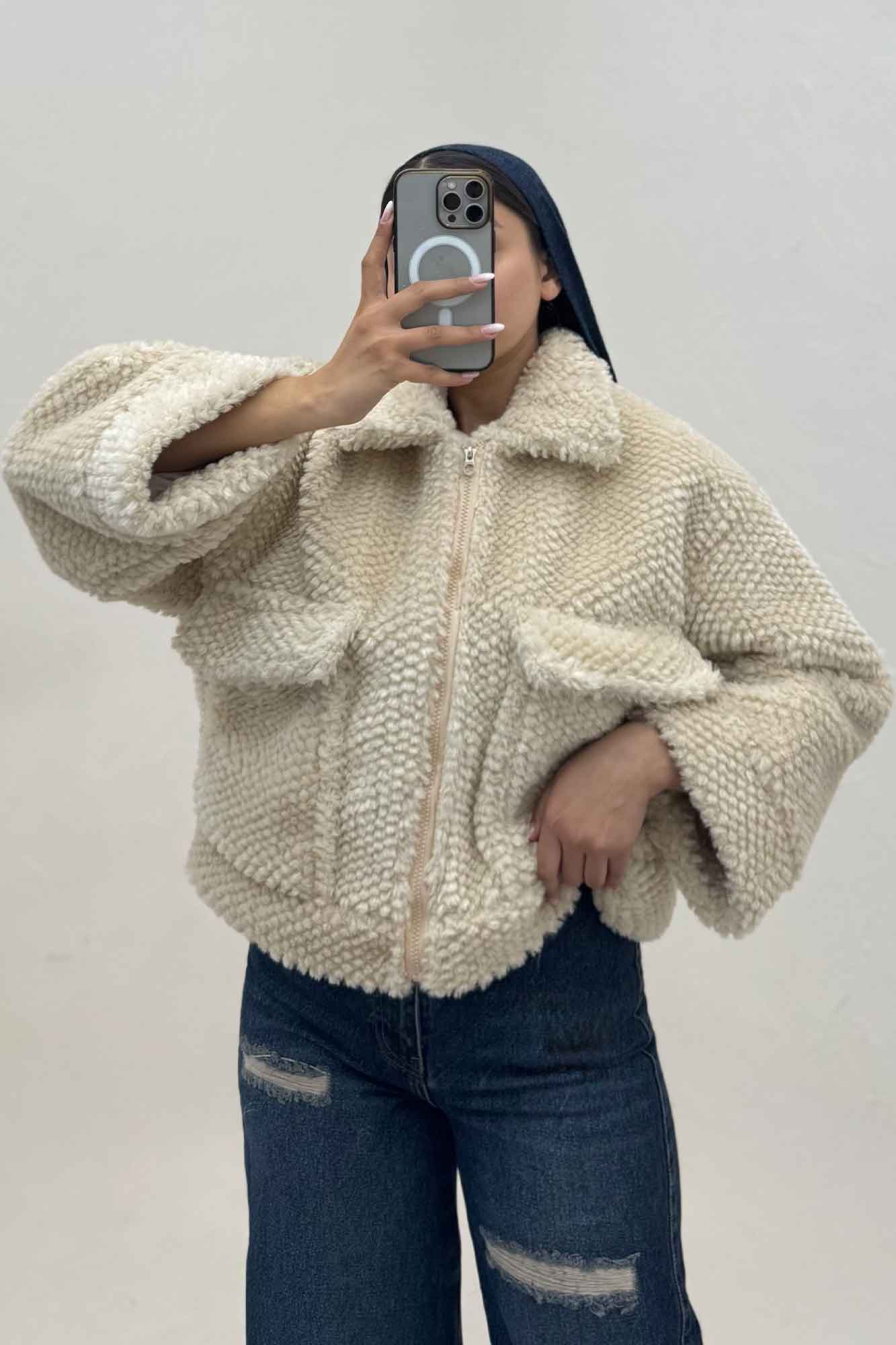 کت پوست دو جیب کد 447