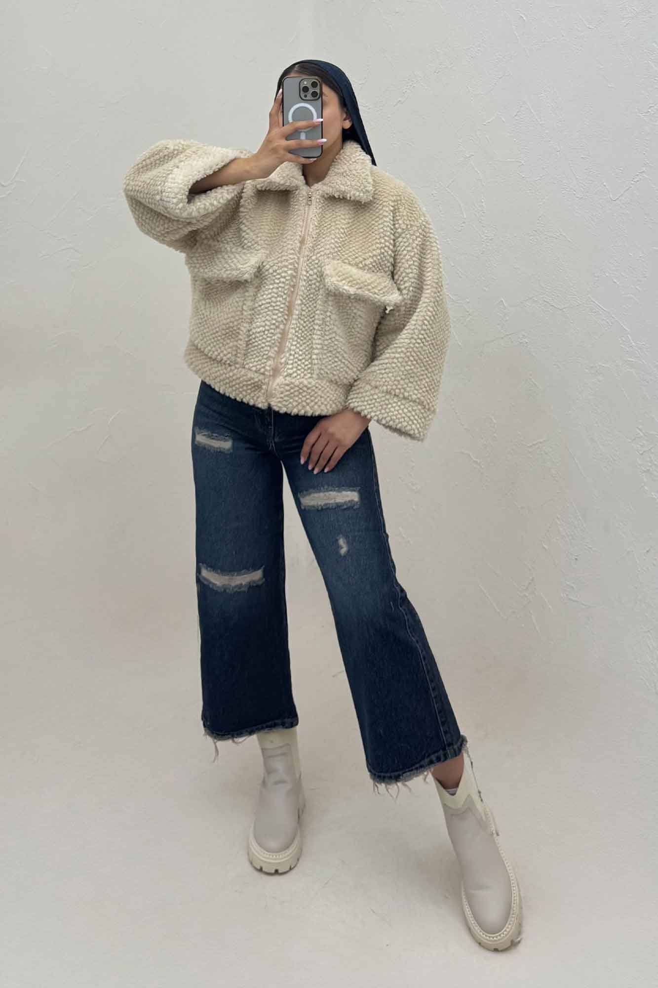 کت پوست دو جیب کد 447