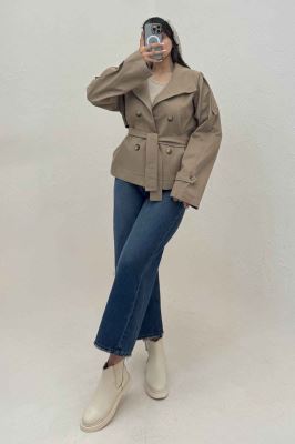 کت کتان کاپرا یقه دو حالته 