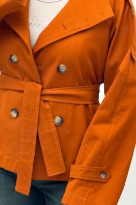 کت کتان کاپرا یقه دو حالته 