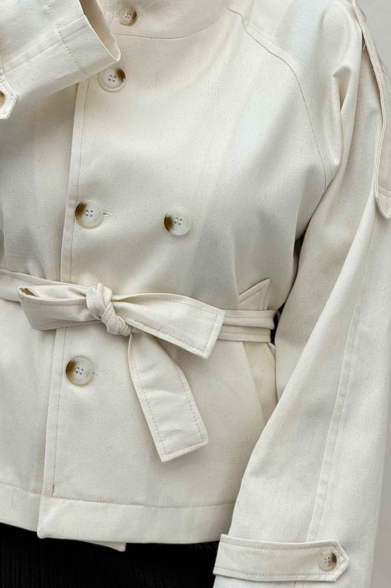 کت کتان کاپرا یقه دو حالته 