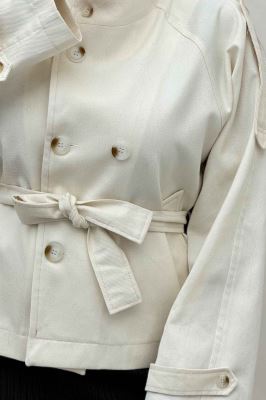 کت کتان کاپرا یقه دو حالته 