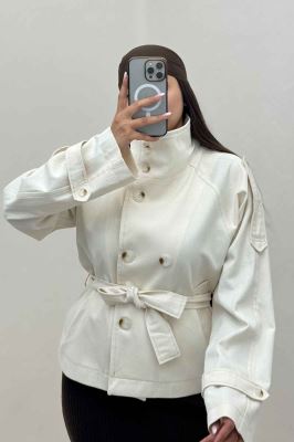 کت کتان کاپرا یقه دو حالته 