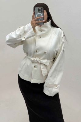 کت کتان کاپرا یقه دو حالته 