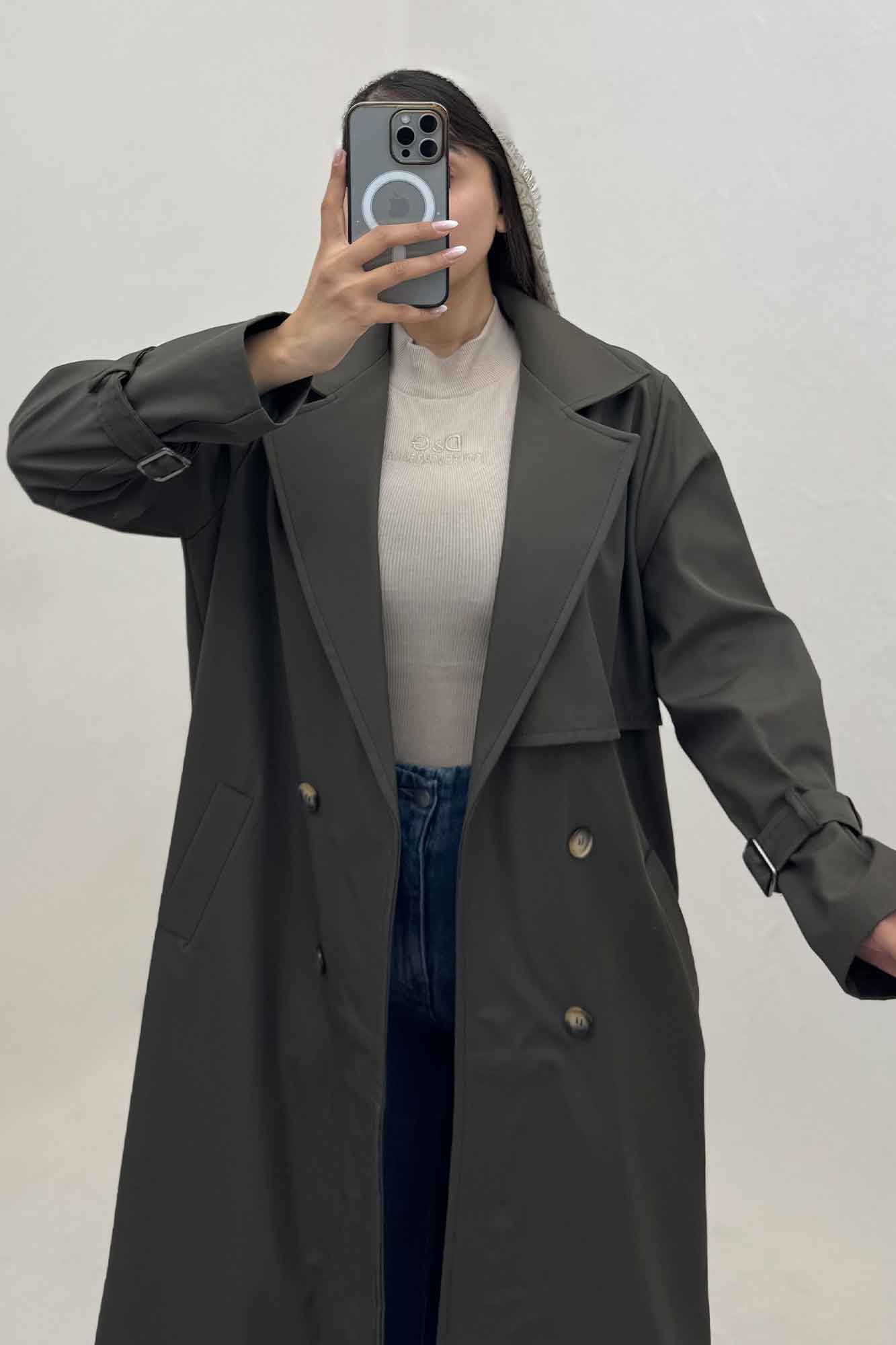 بارانی بلند سانتانا یقه انگلیسی RASTA