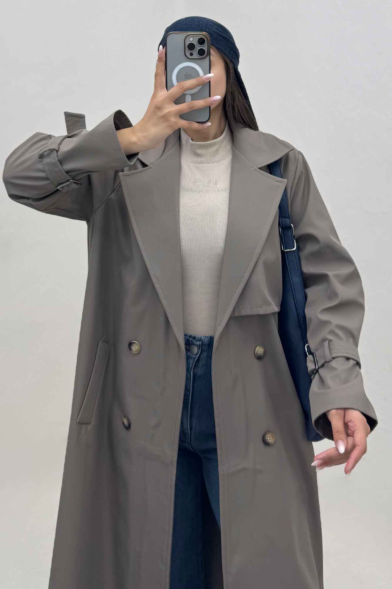 بارانی بلند سانتانا یقه انگلیسی RASTA