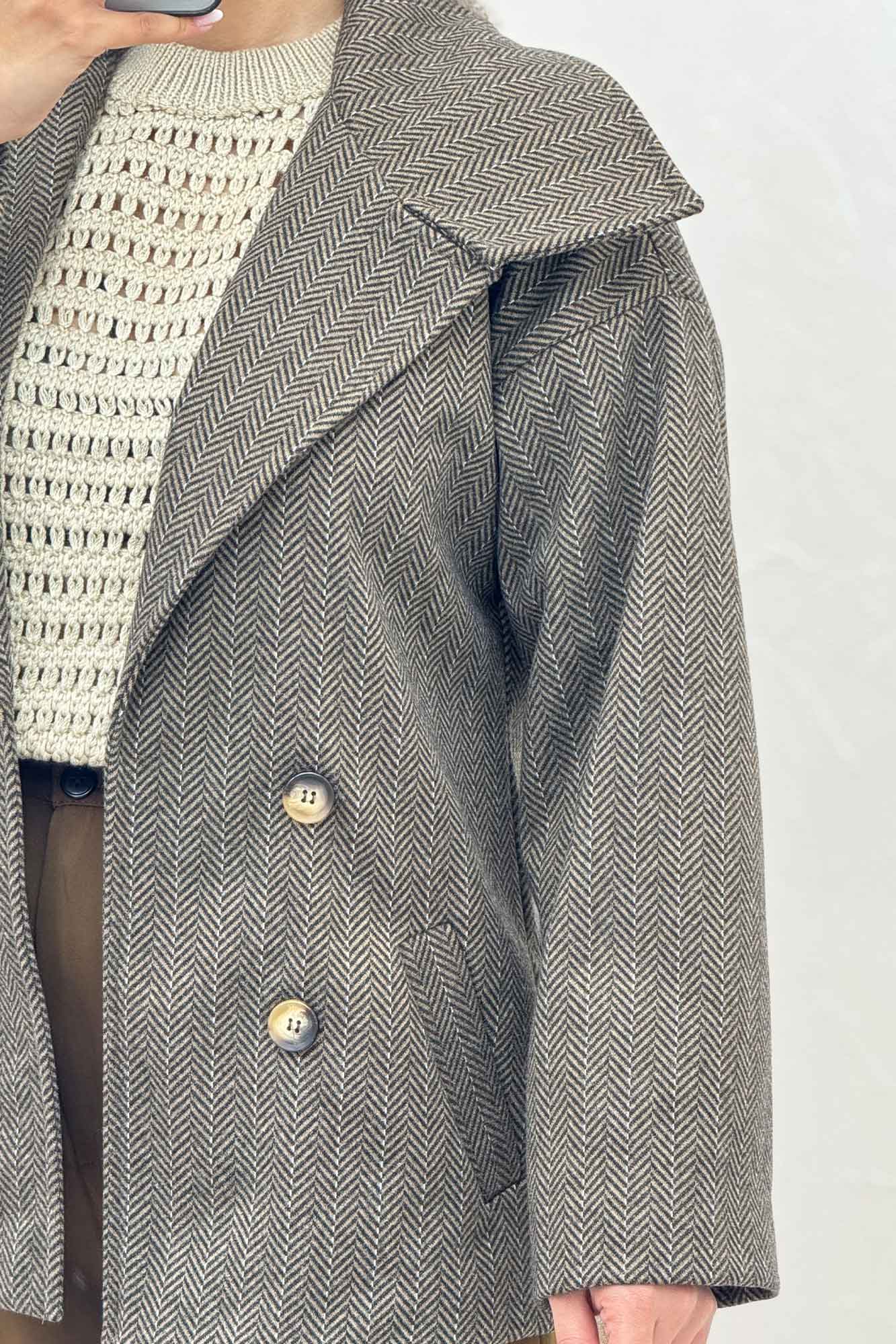 کت فوتر جناقی آستردار یقه چاک