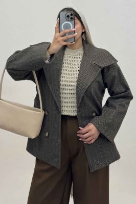 کت فوتر جناقی آستردار یقه چاک